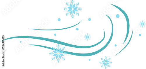 Winter Wind and Snowflakes Illustration
