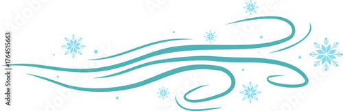 Winter Wind and Snowflakes Illustration