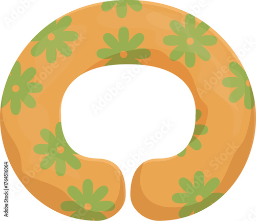 Inflatable baby neck ring with flower pattern helping children learn to swim and promoting water safety