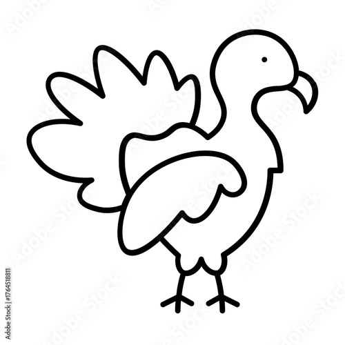 rooster icon with thin style