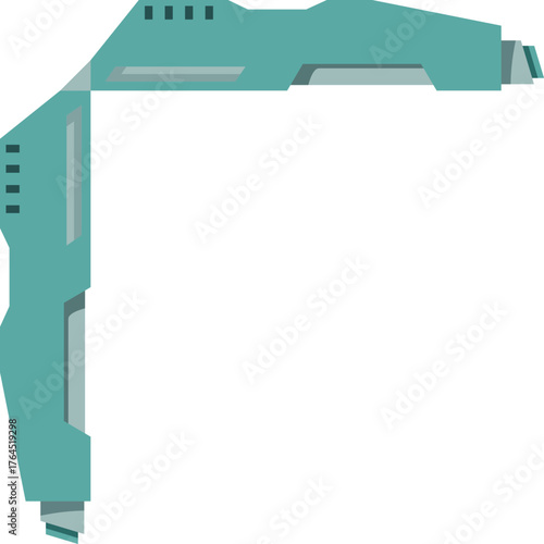 Futuristic weapon with sleek design, ready to be deployed in a sci fi setting