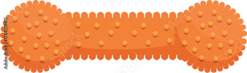 Orange textured dumbbell shaped chew toy providing engaging playtime and promoting dental health in dogs