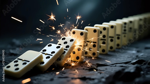 A chain reaction: The domino effect.