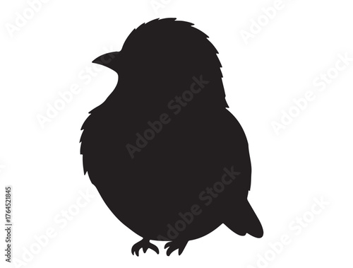  Lovebird Shape icon in silhouette white background.
