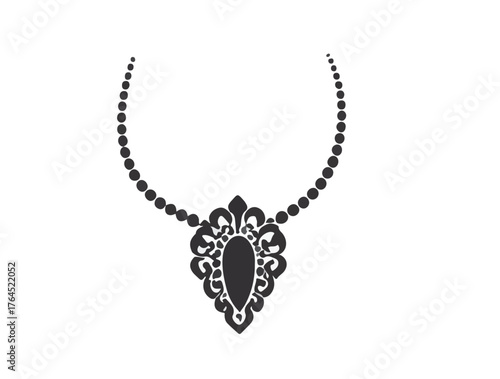 Vactor image of  Matinee Necklace icon in silhouette white background.