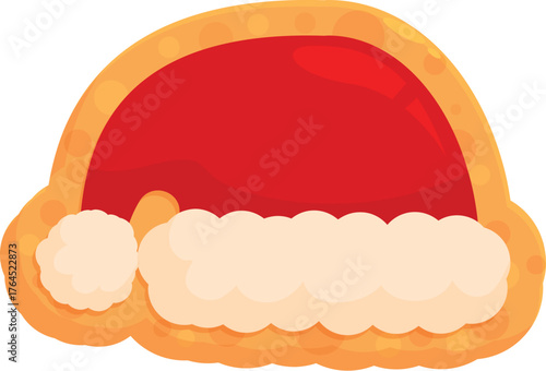 Delicious christmas cookie shaped like santa's hat, perfect for celebrating winter holidays