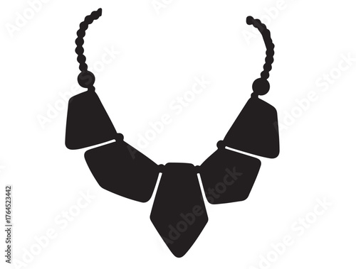 Statement Necklace icon in silhouette white background.