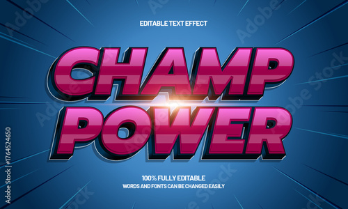 champ power editable text effect for titles and promotion