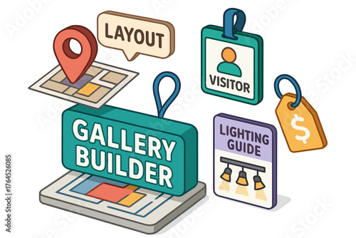 Art gallery planning tools: layout, visitor pass, pricing, lighting guide