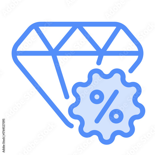 vip sale icon with lineal color style
