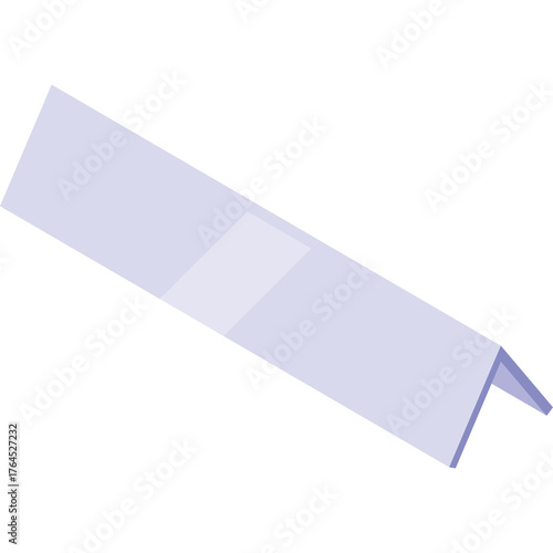Free Download Light Purple Angled Paper Sheet With Folded Crease Against White Background Isolated Object Top View - GFXLoad