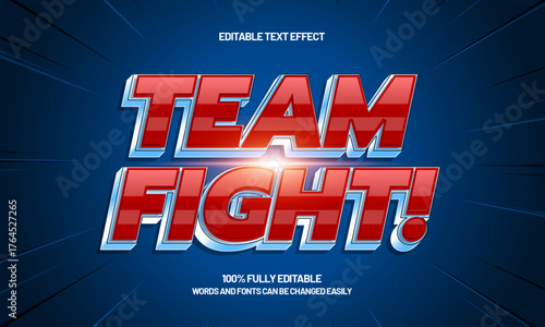 team fight editable text effect for titles and promotion