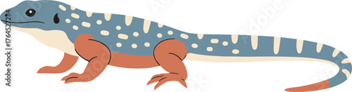 Simple Flat Illustration Shingleback Lizard Australian Fauna Cute Animal