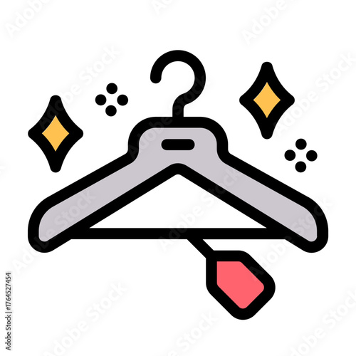 new clothes icon with flat line style