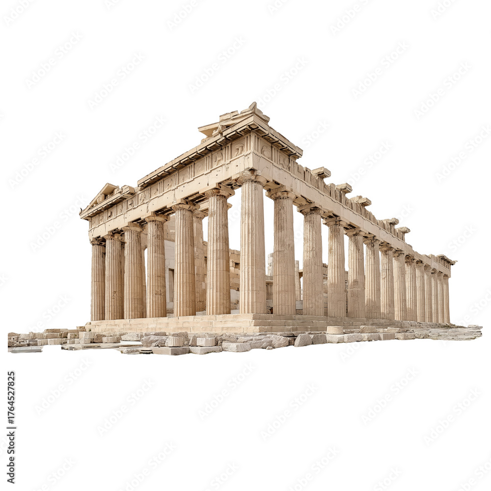 Obraz premium Parthenon Ancient Greek Temple isolated on a transparent background
