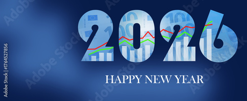 Merry Christmas and Happy New Year 2026. Business concept growth success process.