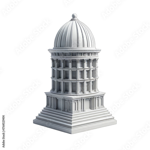 Classical architectural dome structure white building element design