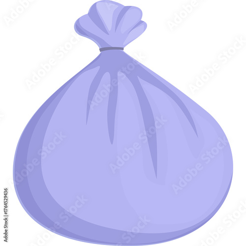 Bild auf Leinwand Simple Cartoon Style Light Purple Pouch Icon with Tied Top and Smooth Texture Ag
