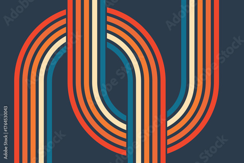 70s retro lines background. Vintage colourful stripes banner, backdrop and wallpaper vector.retro vintage 70s style stripes background poster lines	