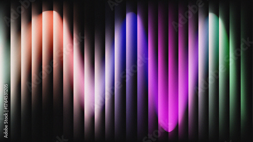 Abstract Sound Wave Equalizer Background with Wavy Neon Spectrum Light Glow, Dynamic Vertical Bar Graphic for Modern Technology and Music Design