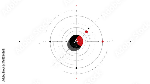 Abstract digital target interface with geometric concentric circles and a central point, symbolizing focus, data, and technology.