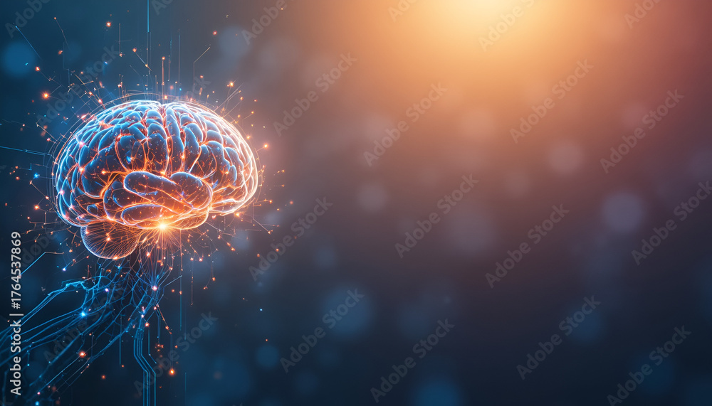 Fototapeta premium abstract background with space for text with brain copy space