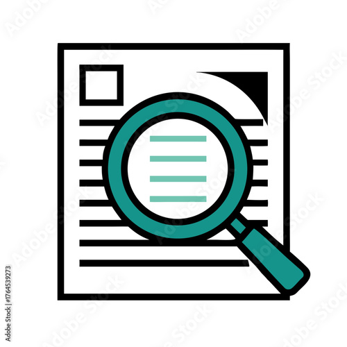 Magnifying glass over document icon 