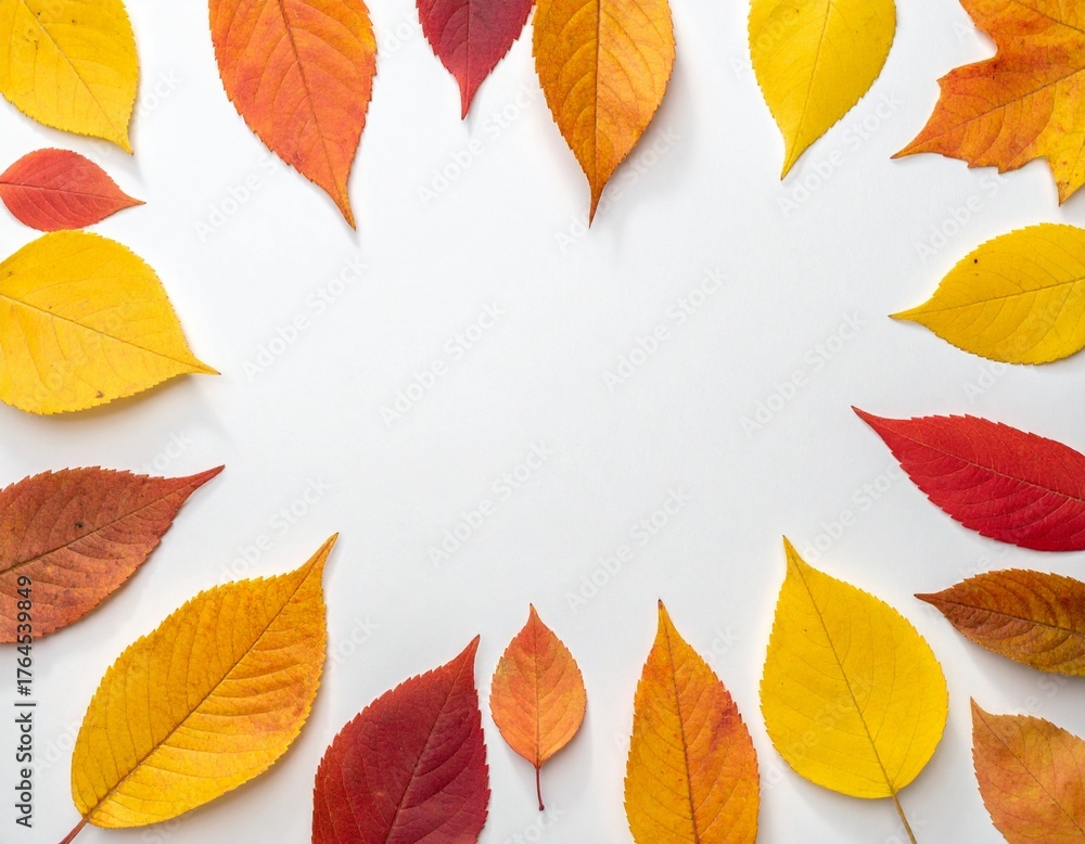 Fototapeta premium autumn leaves flat lay