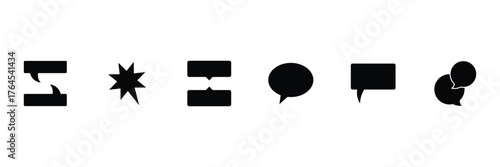 Popup bubble solid icons. Ideal for modern communication, dialog popups, Speech bubble, speech balloon, chat bubble icons. Vector illustration.