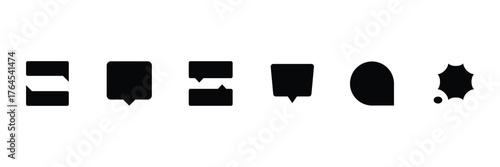 Popup bubble solid icons. Ideal for modern communication, dialog popups, Speech bubble, chat bubble and digital talk bubble icons. Vector illustration.