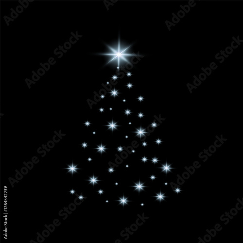 Golden Winter Spruce Glitter Overlay.Christmas Tree Sparkle