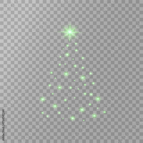 Golden Winter Spruce Glitter Overlay.Christmas Tree Sparkle