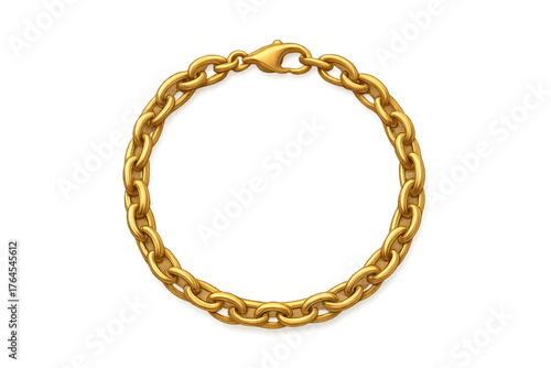 Gold chain bracelet with lobster clasp, luxury fashion accessory, jewelry design element on transparent background