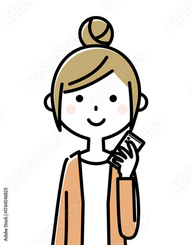 若い女性　ママ　スマホ