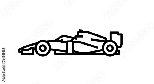 Minimal F1 Car Vector Icon Style