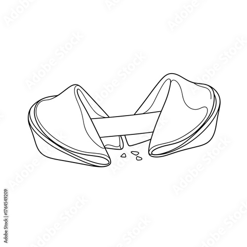 Fortune cookie cracked open with paper inside, symbol of luck and prediction