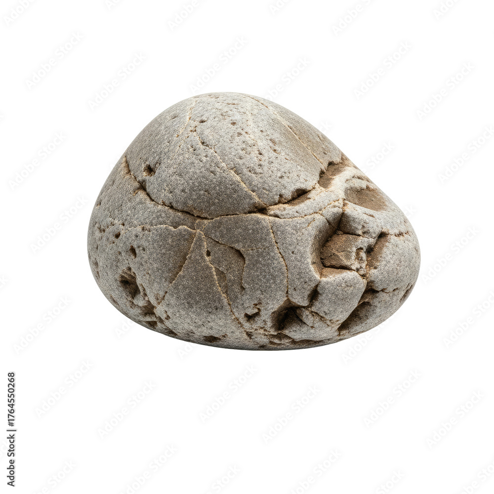 Fototapeta premium Textured, light-grey rock against a solid black background