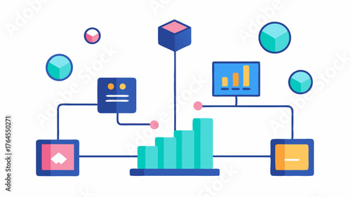 An analytics hub where data streams are visualized in real time enabling businesses to make rapid decisions based on predictive modeling.