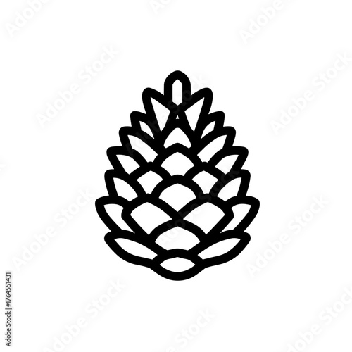Minimalist Silhouette of a Forest Seed Pine Cone Icon 
