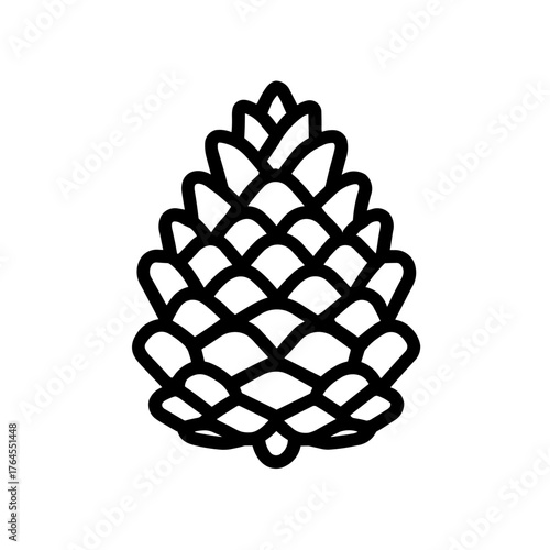 Minimalist Silhouette of a Forest Seed Pine Cone Icon 