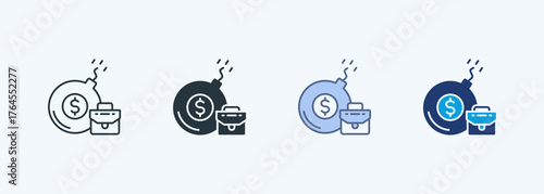 Business Risk Multiple Style Icon Collection