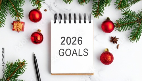Note book for christmas and new year goals