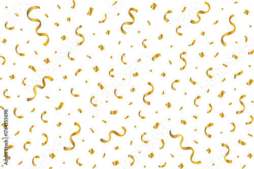 Celebration confetti frame background. festive decorative border with shiny ribbons and scattered shapes, perfect for party invitation, greeting card, or event design template