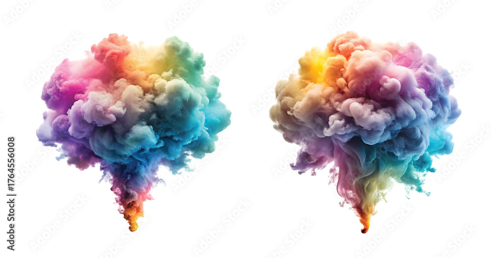 Fototapeta premium Steam Cloud Explosion Abstract: Artistic steam cloud, soft abstract flow, PNG style.