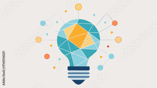 An abstract light bulb made up of smaller geometric shapes conveying the complexity and depth of ideas formed during brainstorming.