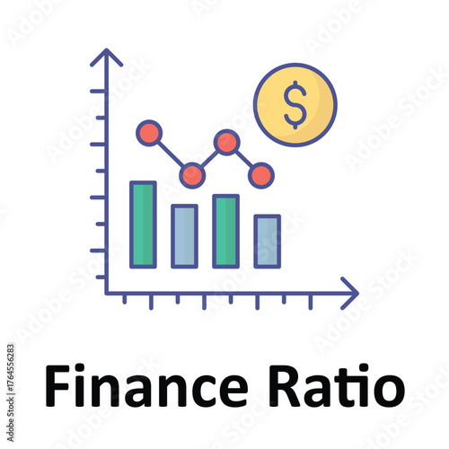 Finance Ratio Vector Icon which can easily modify or edit