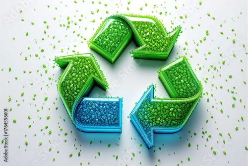 Symbole de recyclage écologique en plastique – illustration durable et moderne