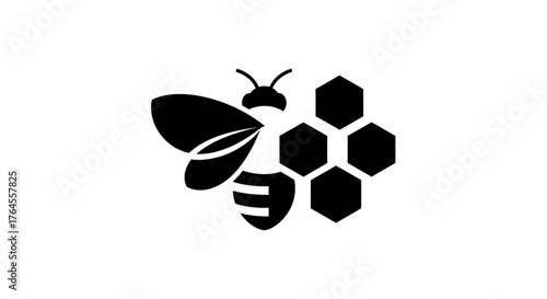 Bee and Honeycomb Silhouette - A Symbol of Natures Sweetness.