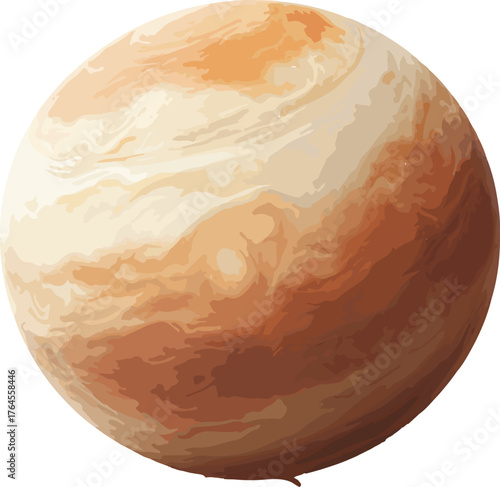 illustration tan swirl planet