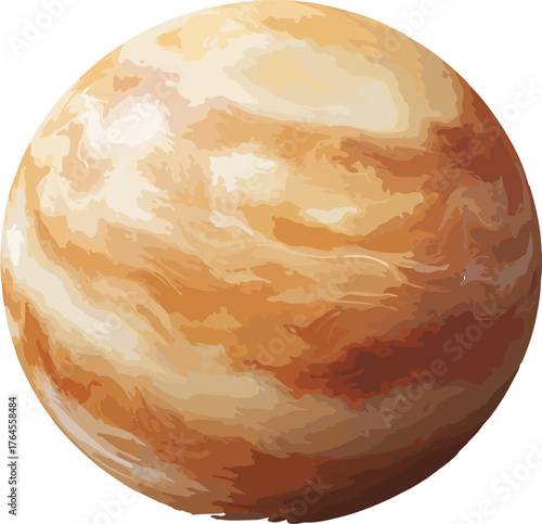 illustration tan swirl planet